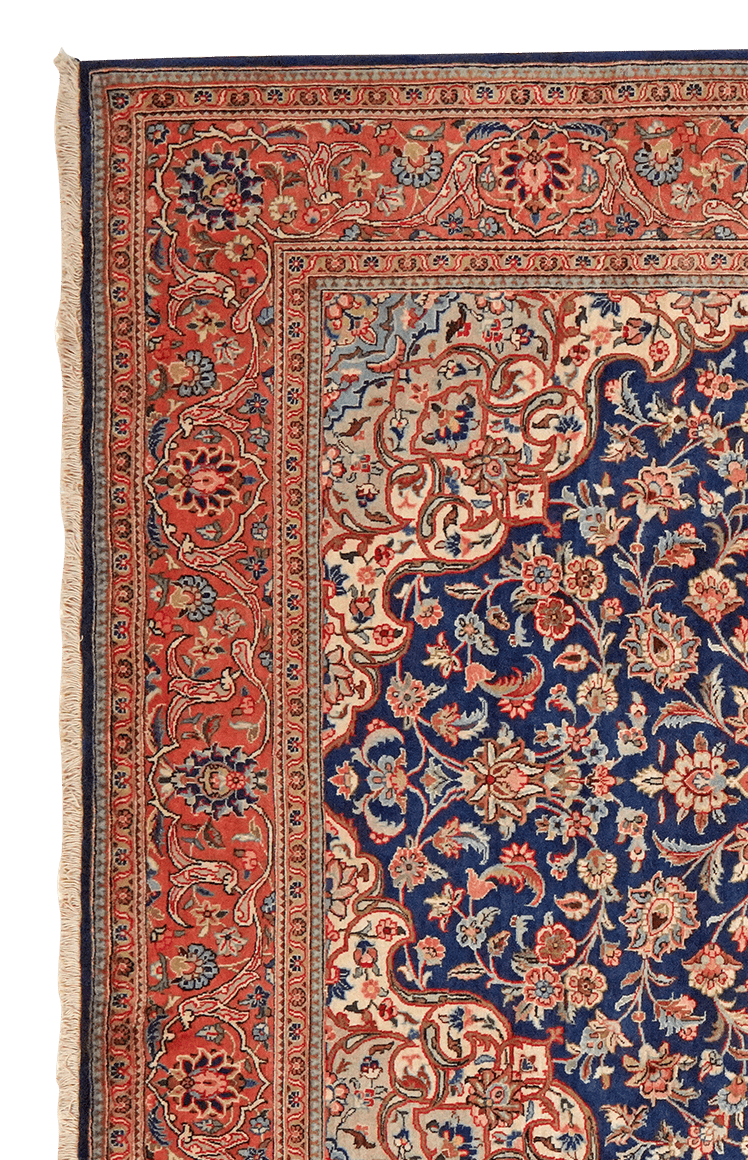 Kashan — Hand-knotted, 204x300 cm, Blue, 100% Virgin Wool | View 3
