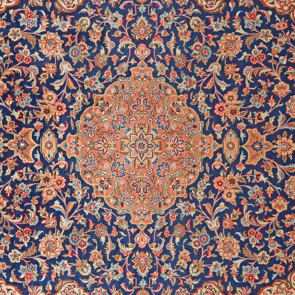 Kashan — Hand-knotted, 204x300 cm, Blue, 100% Virgin Wool | View 4