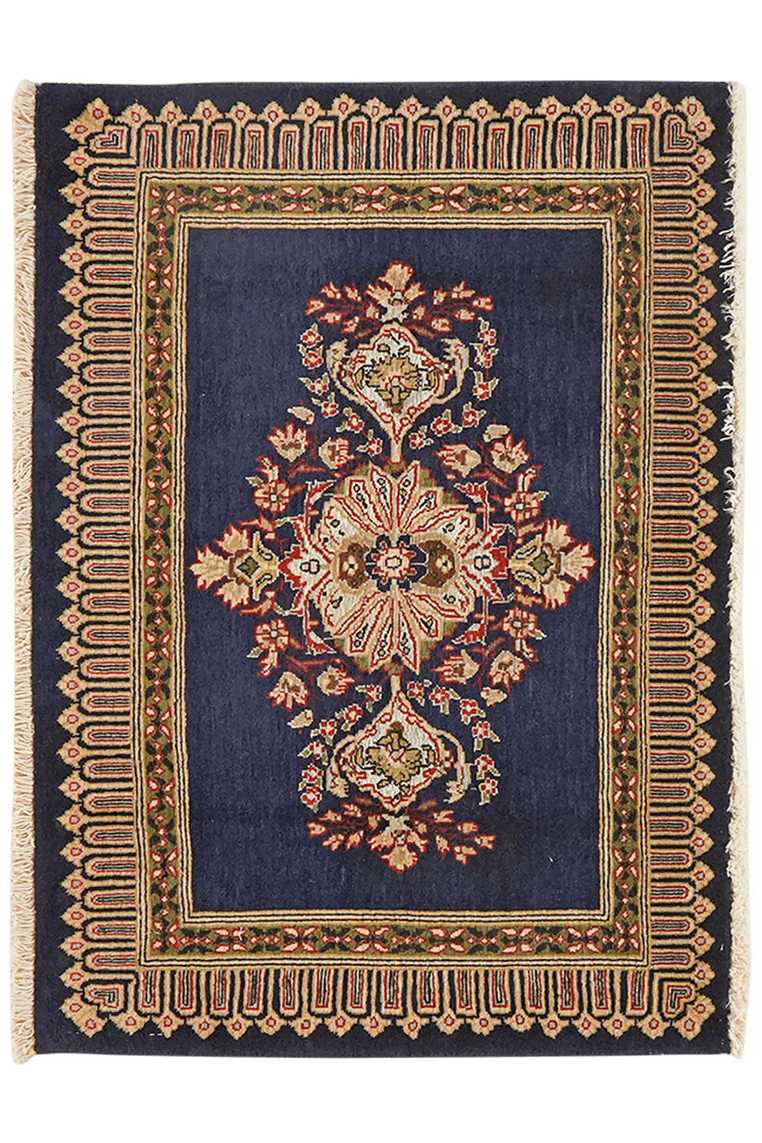 Kashan — Hand-knotted, 90x64 cm, Blue, 100% Virgin Wool | Main view