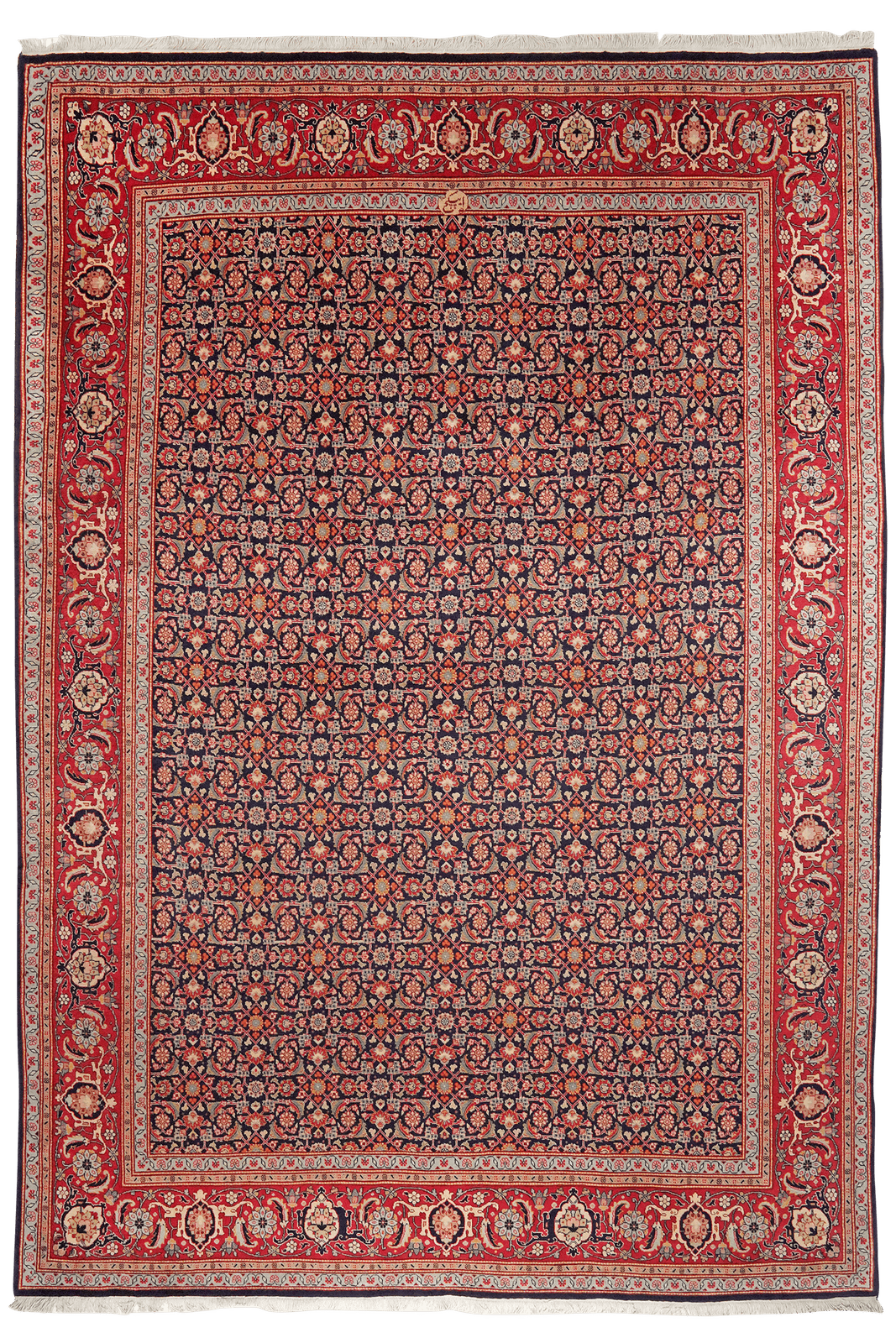 Tabriz 40 Raj — Hand-knotted, 245x347 cm, Blue, 100% Virgin Wool | Main view