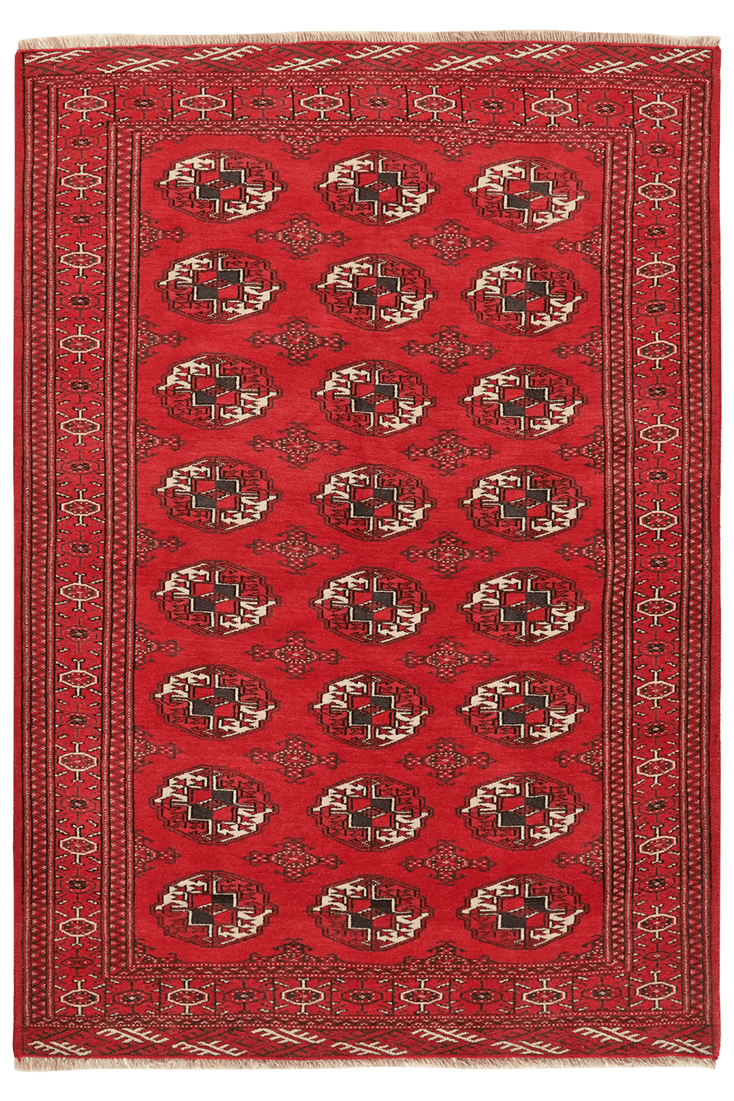 Turkman — Hand-knotted, 115x165 cm, Red, 100% Virgin Wool | Main view
