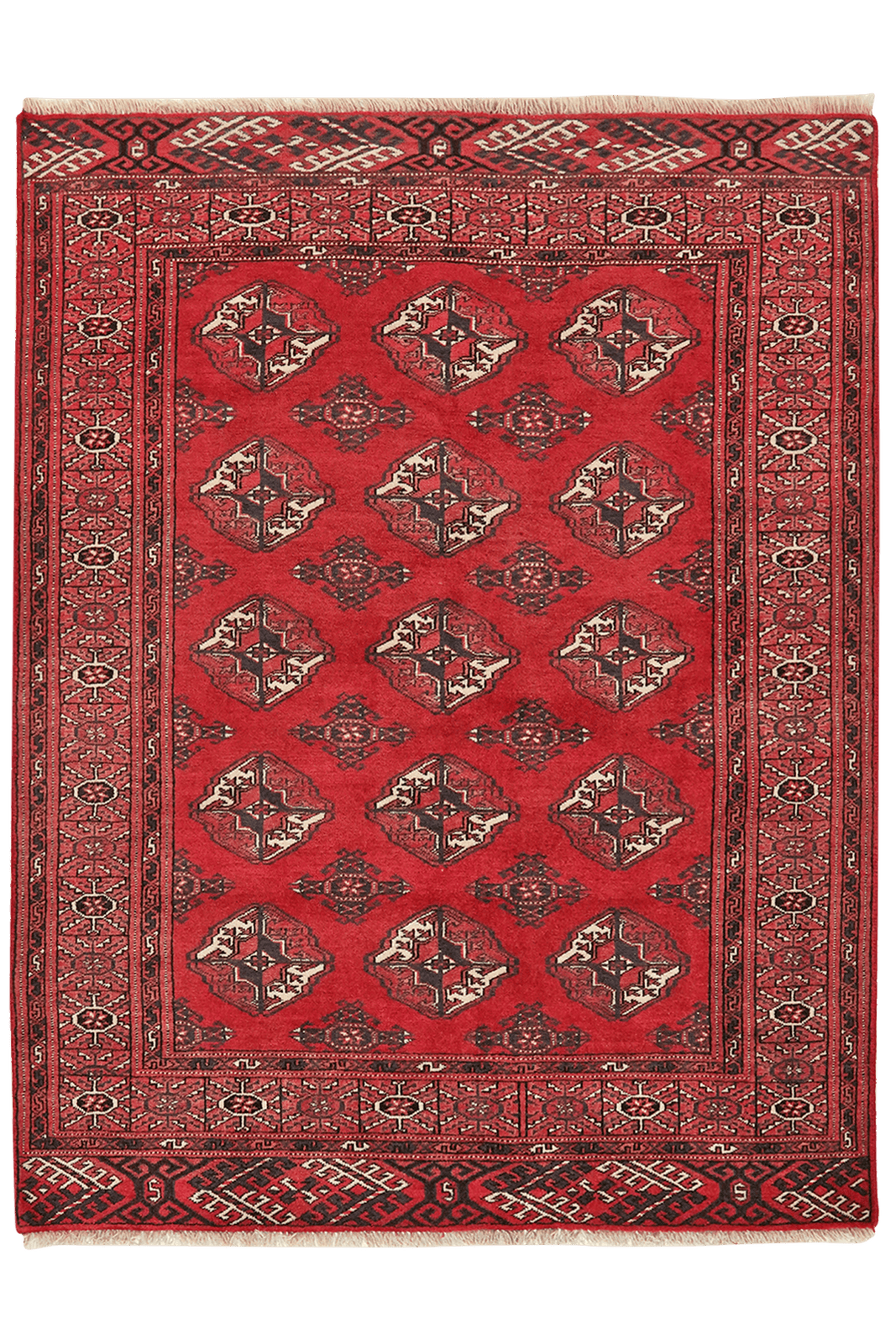 Turkman — Hand-knotted, 107x136 cm, Red, 100% Virgin Wool | Main view