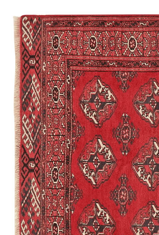 Turkman — Hand-knotted, 107x136 cm, Red, 100% Virgin Wool | View 3