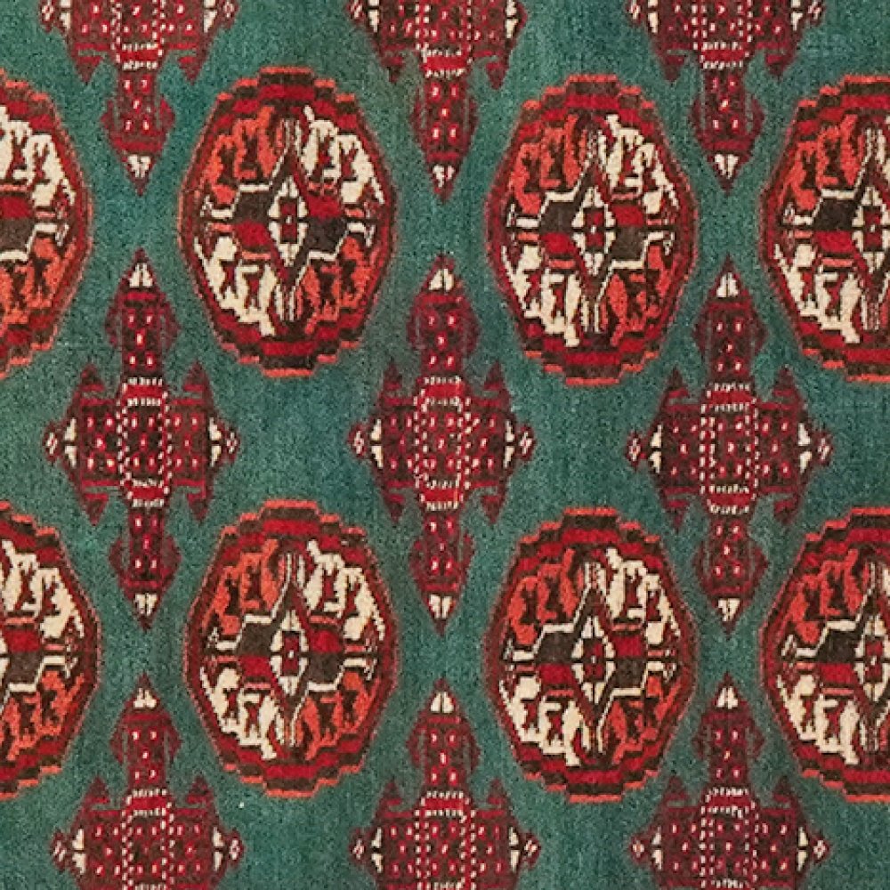 Turkman — Hand-knotted, 99x124 cm, Green, 100% Virgin Wool | View 4