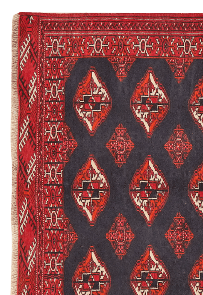 Turkman — Hand-knotted, 106x128 cm, Blue, 100% Virgin Wool | View 3