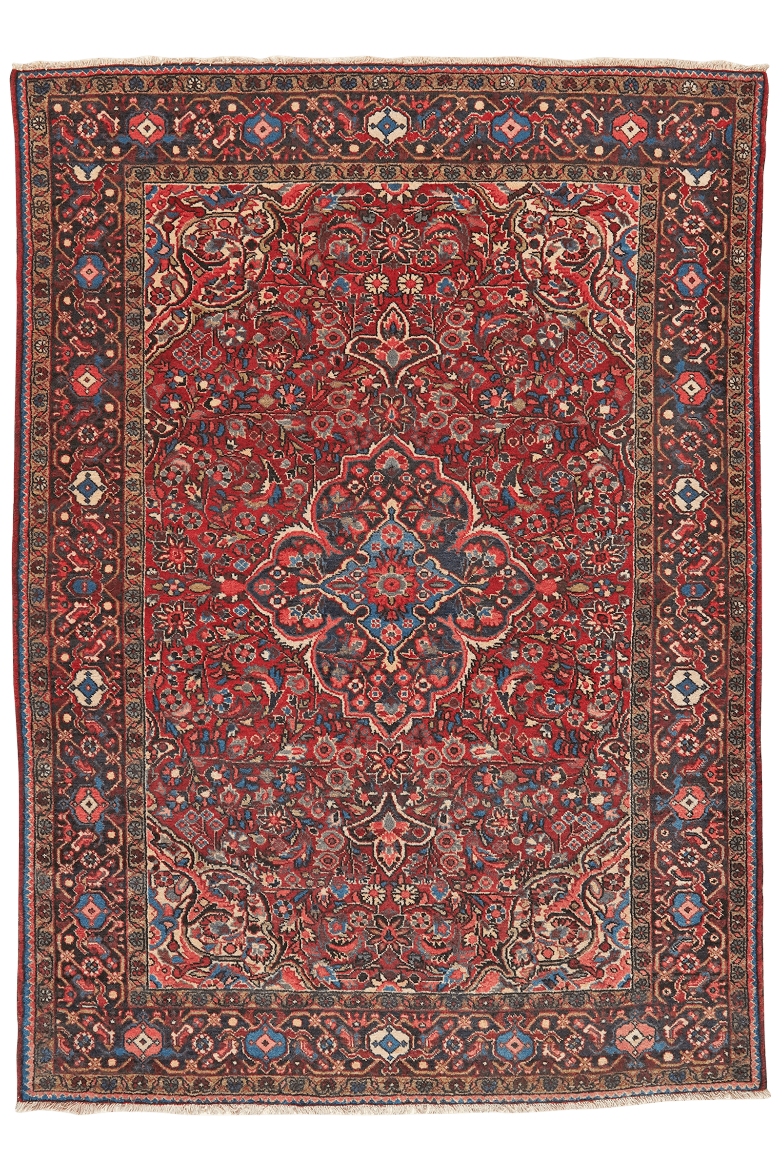 Bourtchalou — Hand-knotted, 145x203 cm, Red, 100% Virgin Wool | Main view