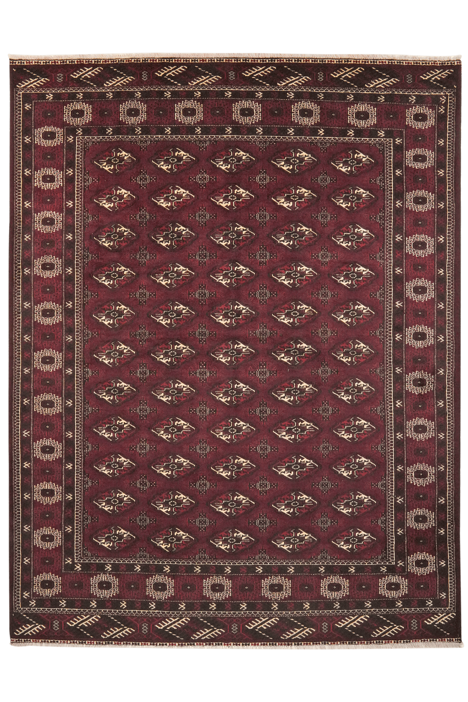 Turkman — Hand-knotted, 202x263 cm, Brown, 100% Virgin Wool | Main view