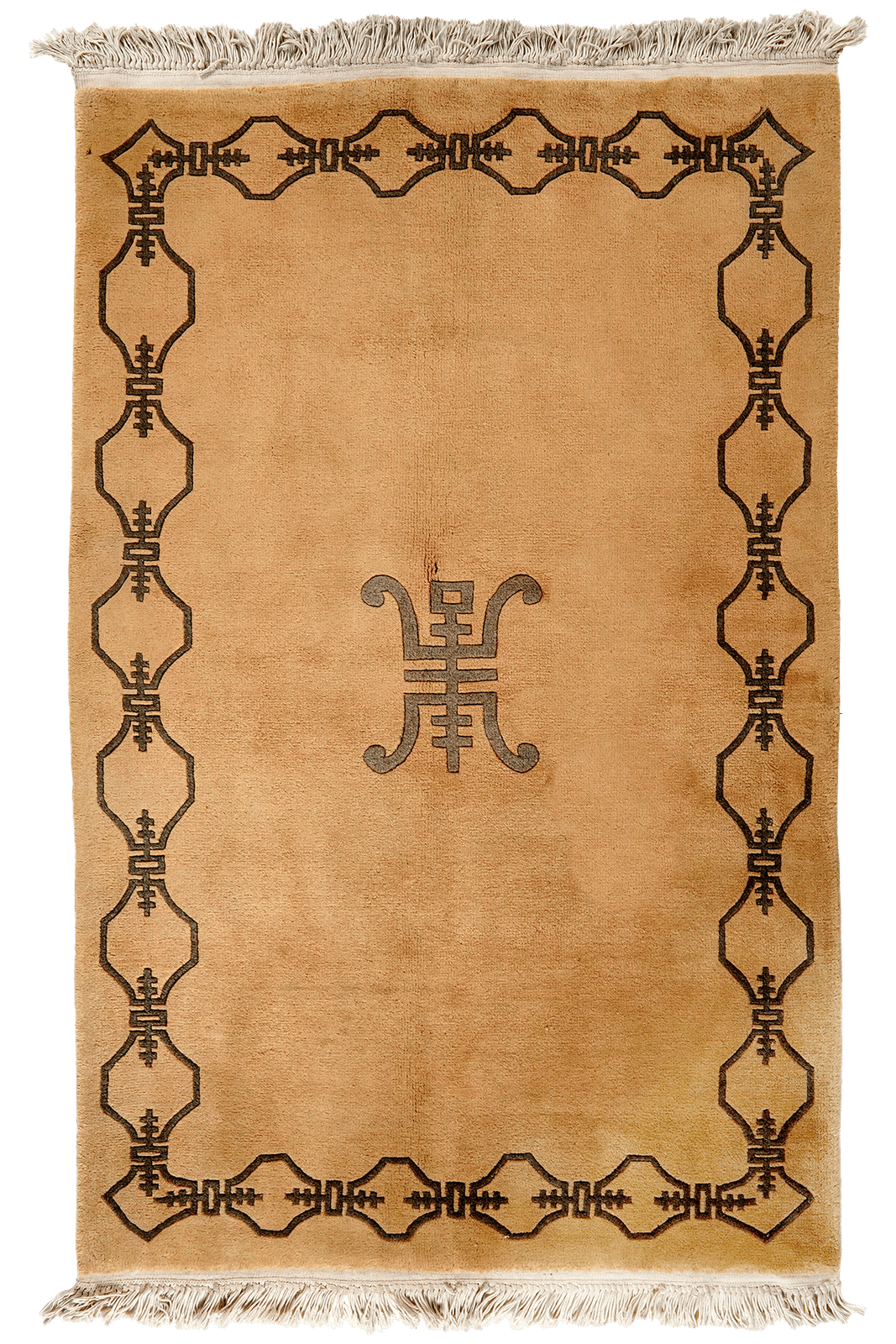 China — Hand-knotted, 122x183 cm, Beige, 100% Virgin Wool | Main view