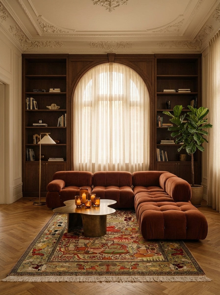 Teheran — Hand-knotted, 124x205 cm, Beige, 100% Virgin Wool | Back view