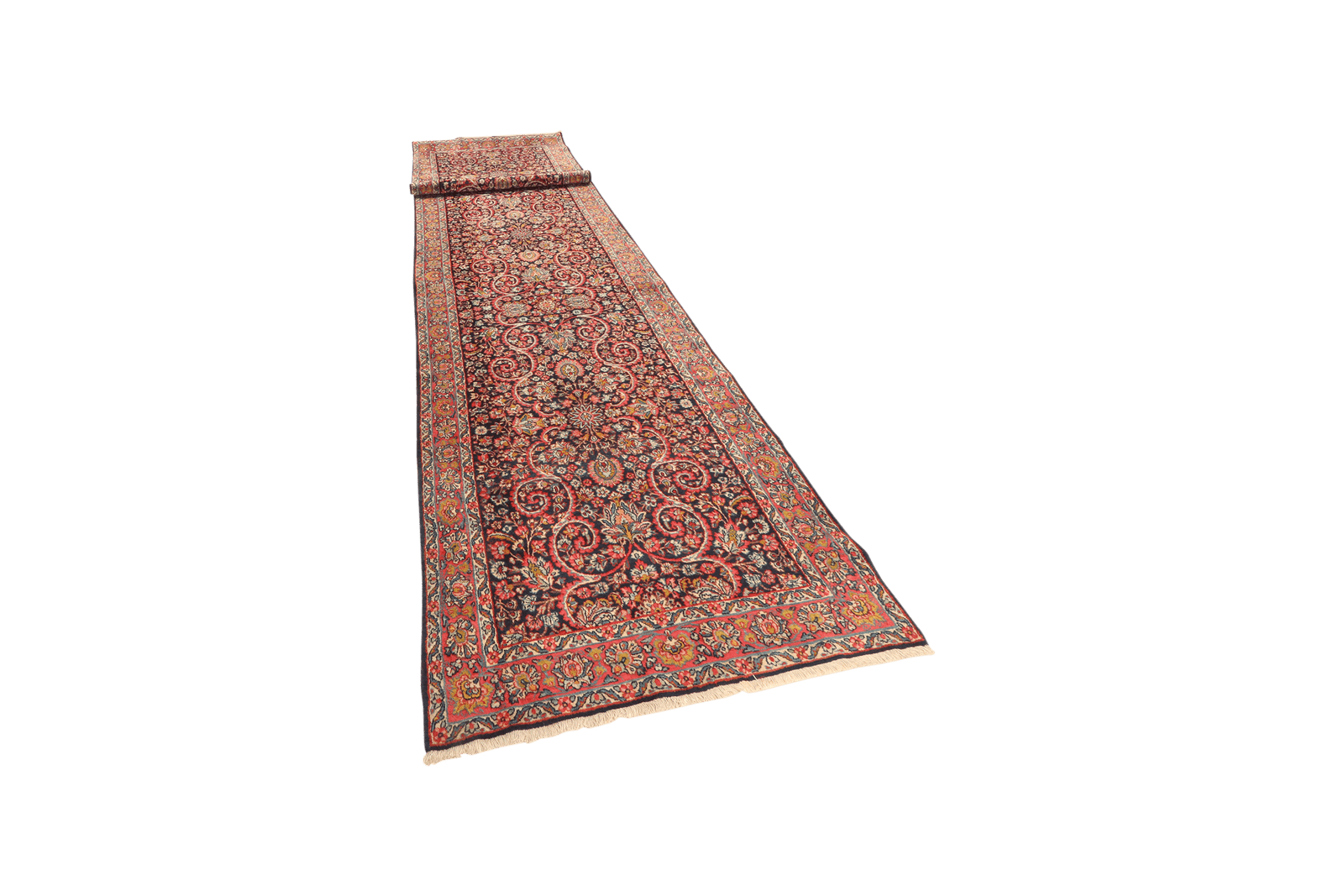 Kirman — Hand-knotted, 104x572 cm, Blue, 100% Virgin Wool | View 5