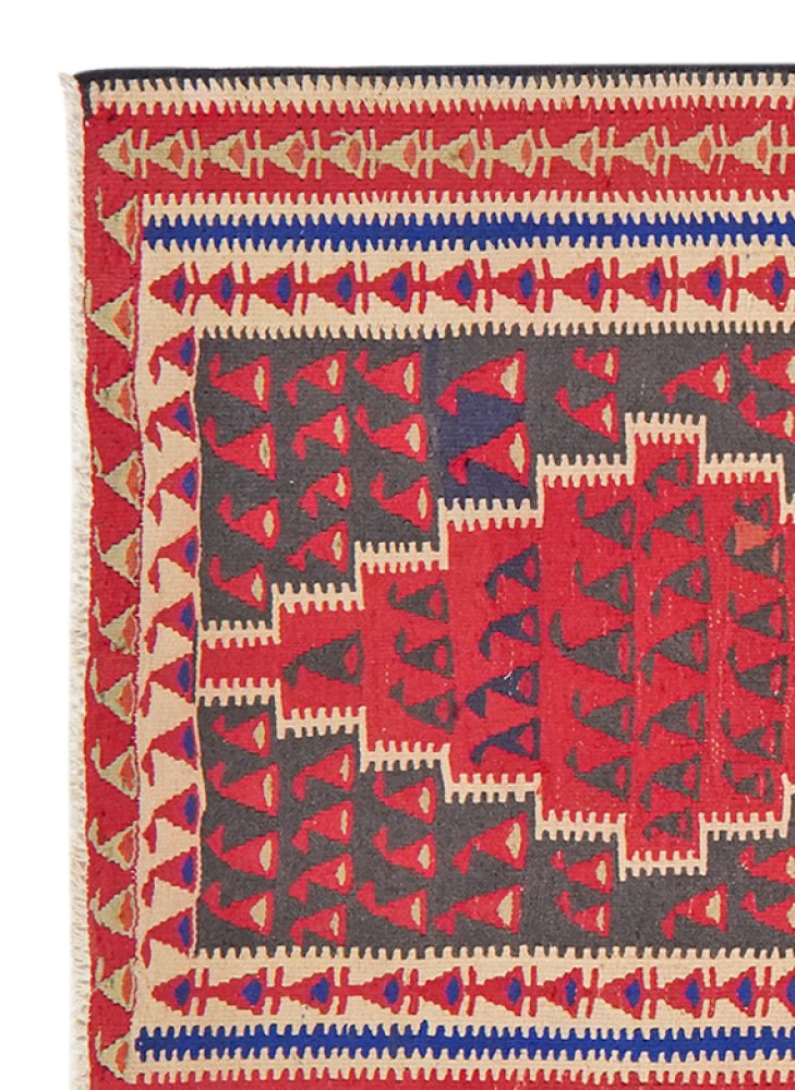 Kelim Harssin — Handmade, 107x308 cm, Black, 100% Virgin Wool | View 3