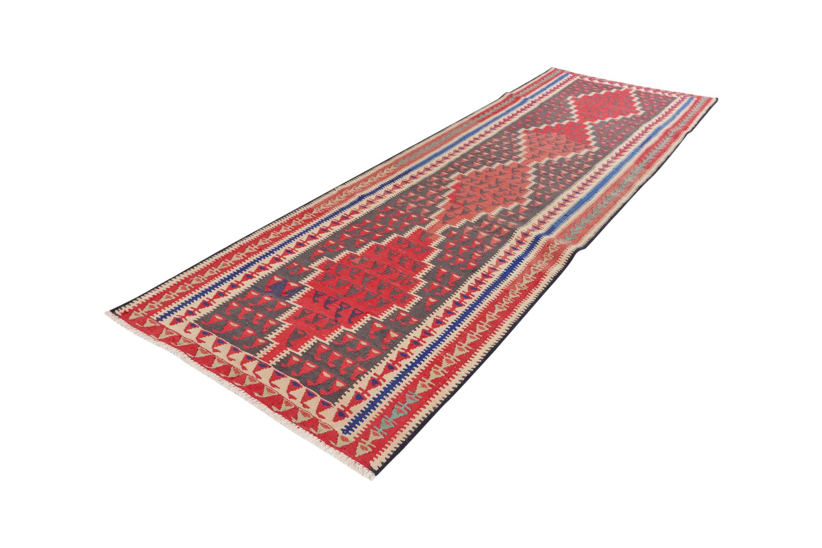 Kelim Harssin — Handmade, 107x308 cm, Black, 100% Virgin Wool | View 5