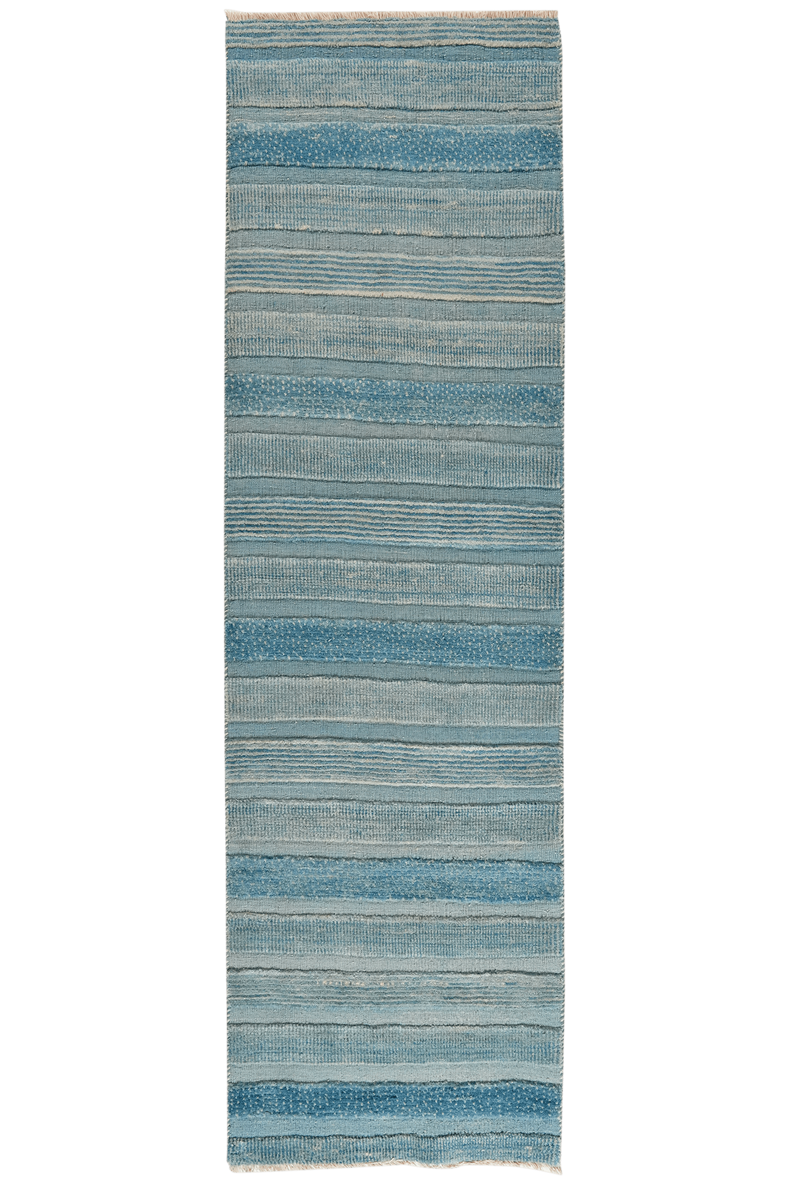 Kelim Gabbeh — Handmade, 85x282 cm, Blue, 100% Virgin Wool | Main view