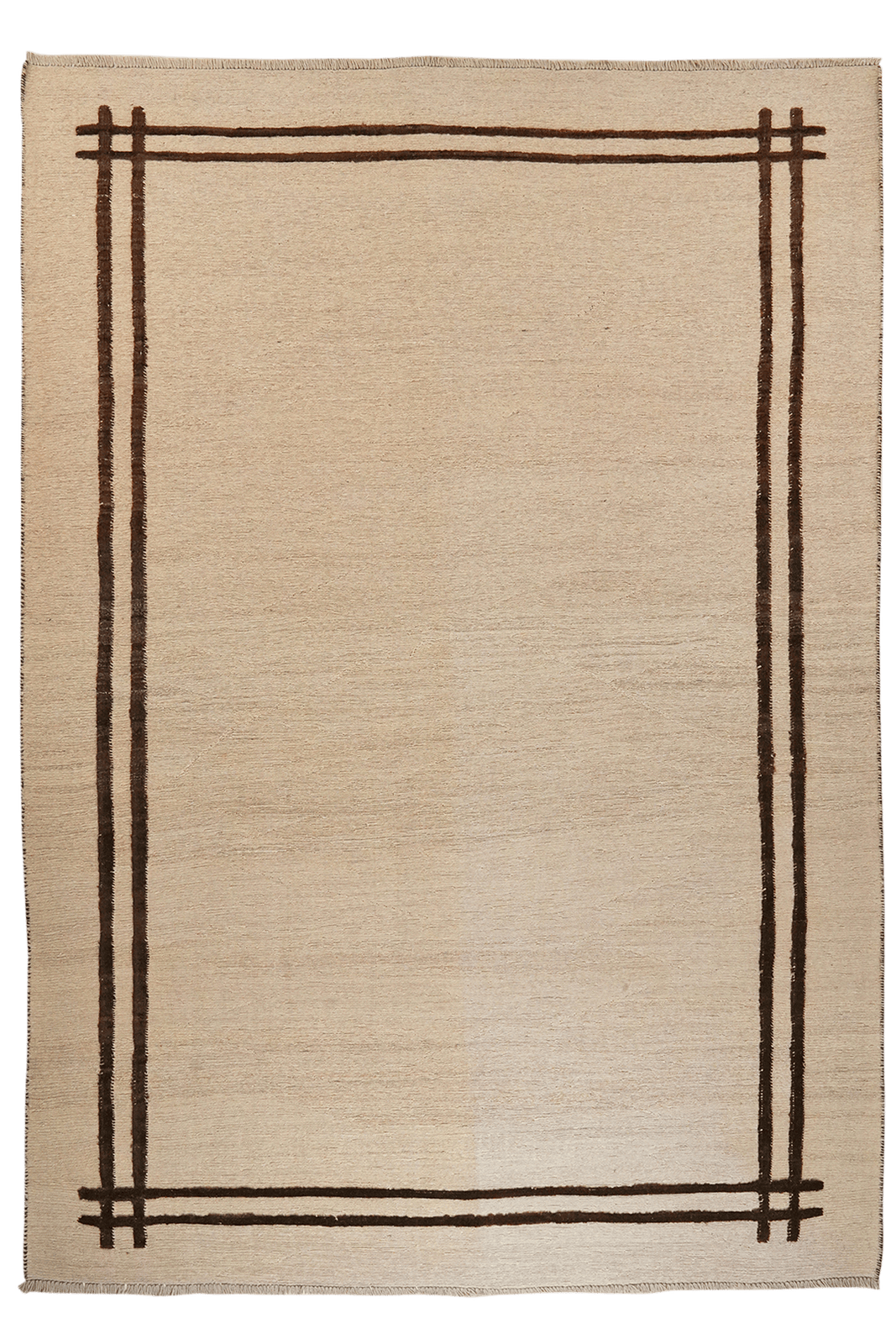 Kelim Gashgai — Handmade, 202x284 cm, Beige, 100% Virgin Wool | Main view