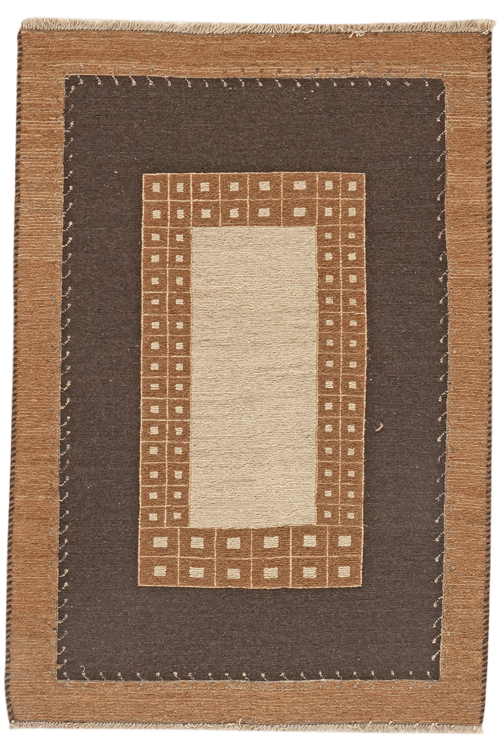 Kelim Gashgai — Handmade, 102x148 cm, Brown, 100% Virgin Wool | Main view