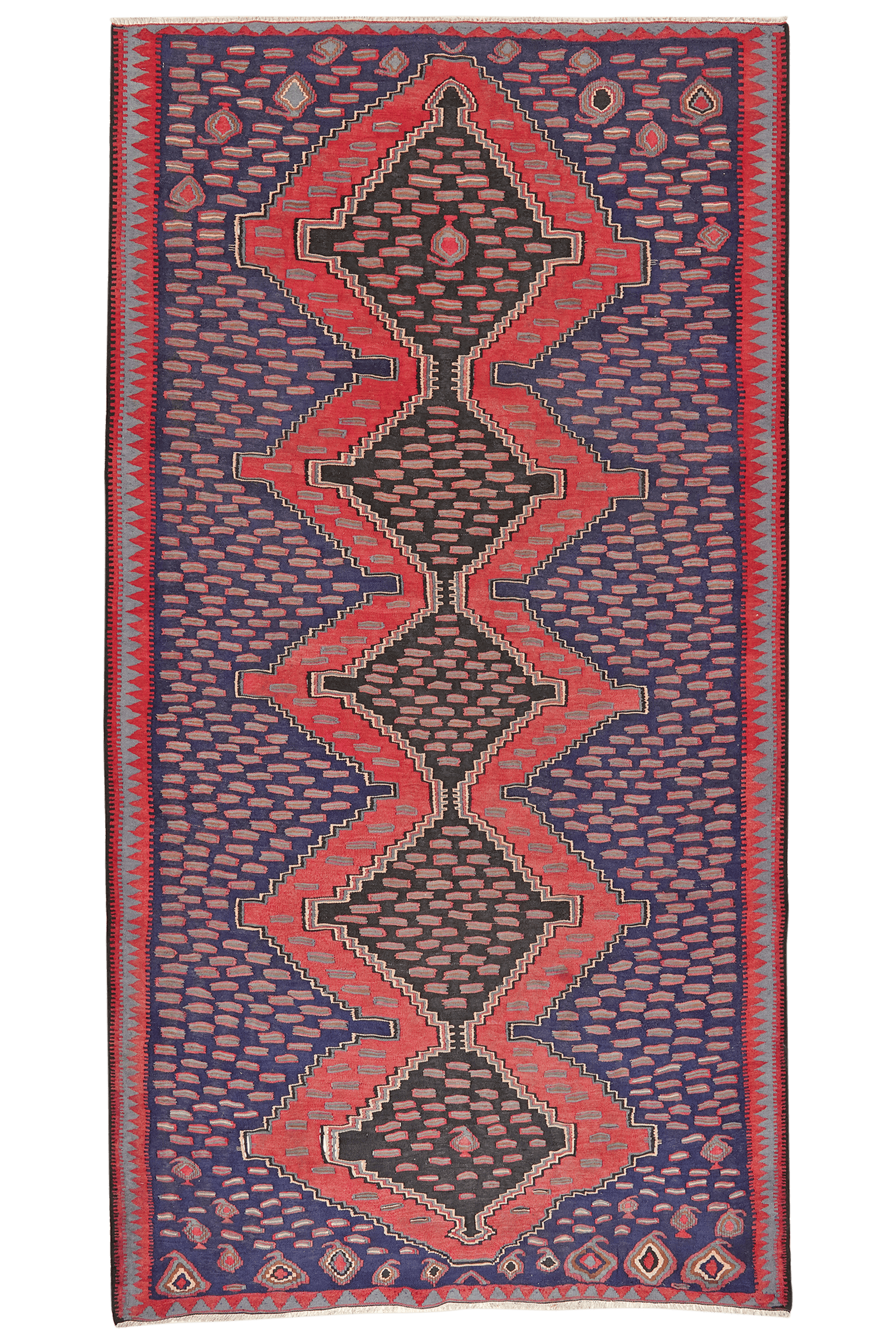 Kelim Harssin — Handmade, 163x312 cm, Red, 100% Virgin Wool | Main view