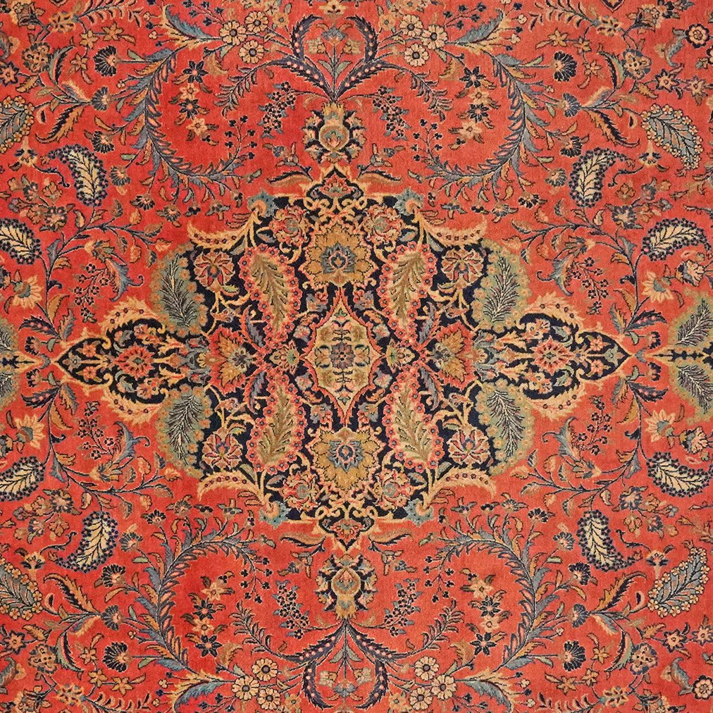 Kashan — Hand-knotted, 214x317 cm, Red, 100% Virgin Wool | View 4