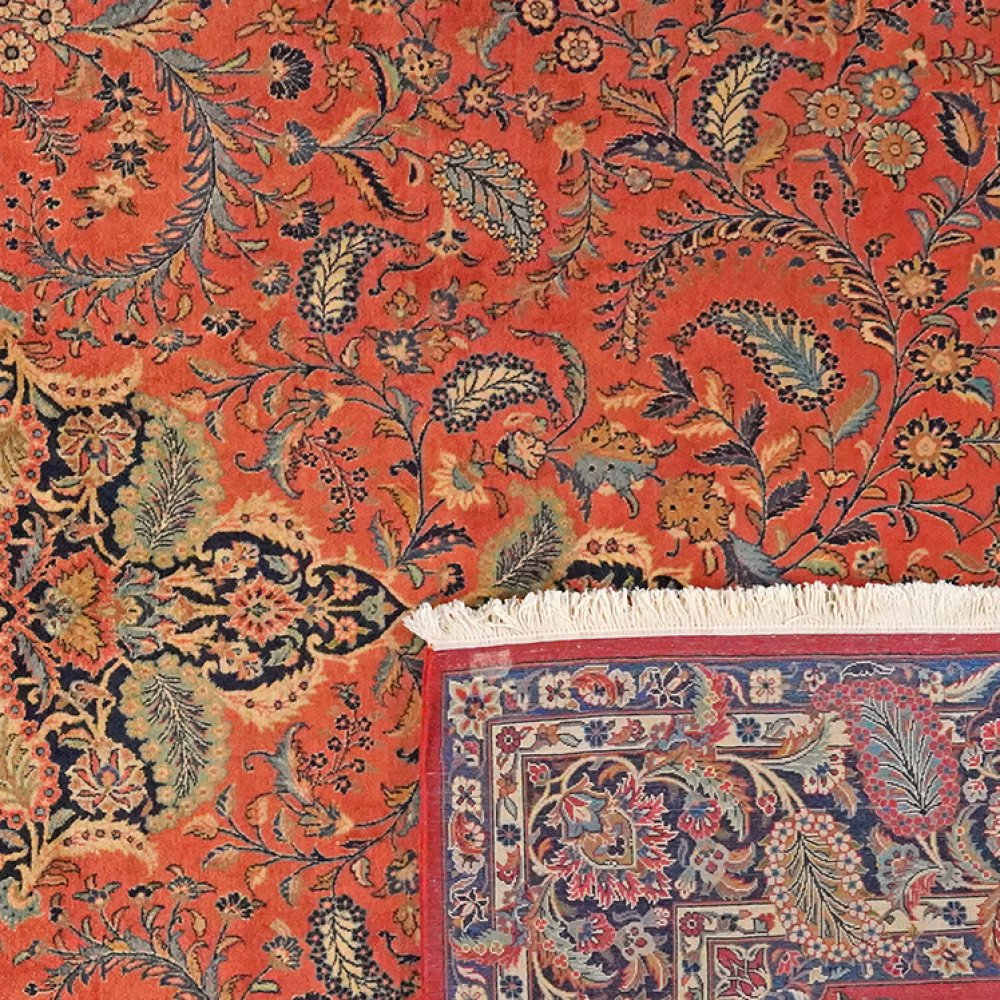 Kashan — Hand-knotted, 214x317 cm, Red, 100% Virgin Wool | View 6