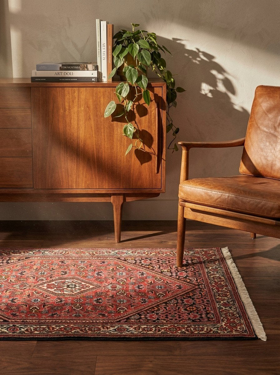 Bidjar Zandjan — Handgefertigt, 152x86 cm, Beige, 100% Virgin Wool | Back view