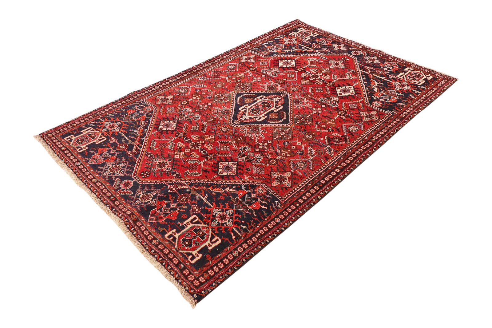 Gashgai — Hand-knotted, 117x195 cm, Red, 100% Virgin Wool | View 5