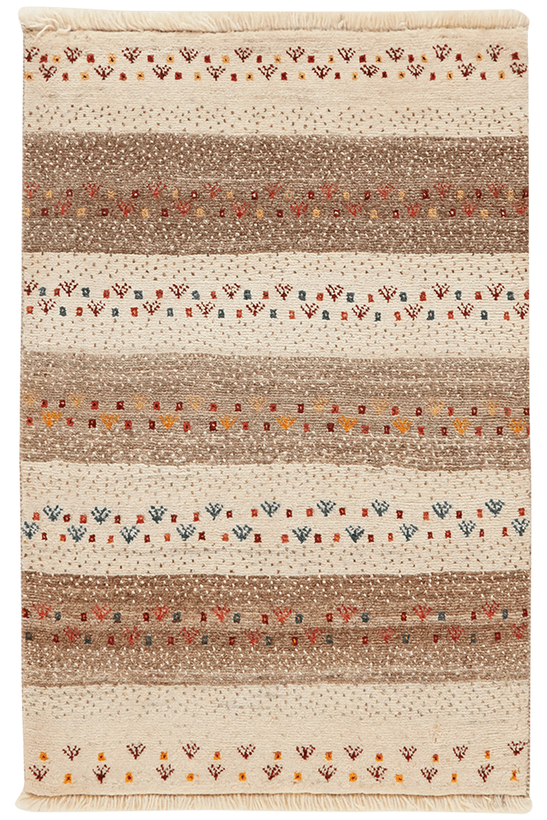 Rizbaf — Hand-knotted, 65x99 cm, Beige, 100% Virgin Wool | Main view