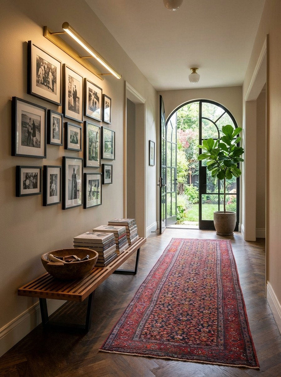 Bidjar — Handgefertigt, 504x93 cm, Rot, 100% Virgin Wool | Detail view