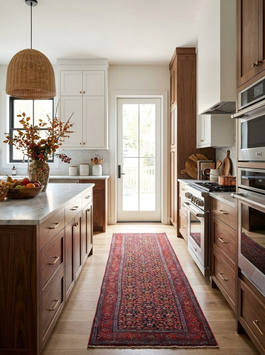 Bidjar — Handgefertigt, 504x93 cm, Rot, 100% Virgin Wool | Back view