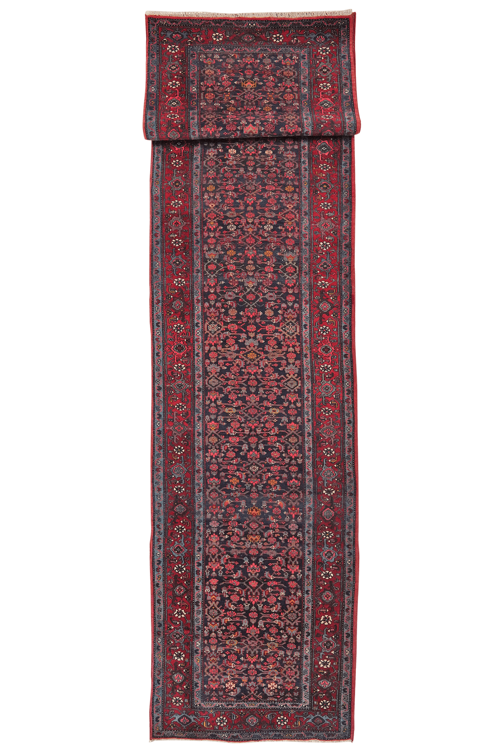 Bidjar — Hand-knotted, 100x501 cm, Blue, 100% Virgin Wool | Main view