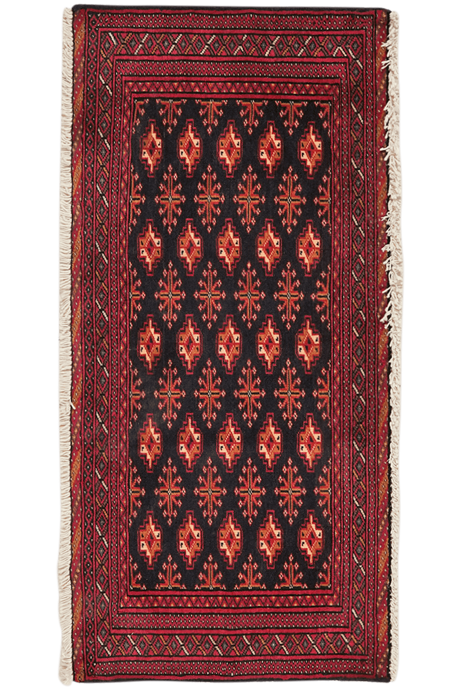 Belutch — Hand-knotted, 110x53 cm, Blue, 100% Virgin Wool | Main view