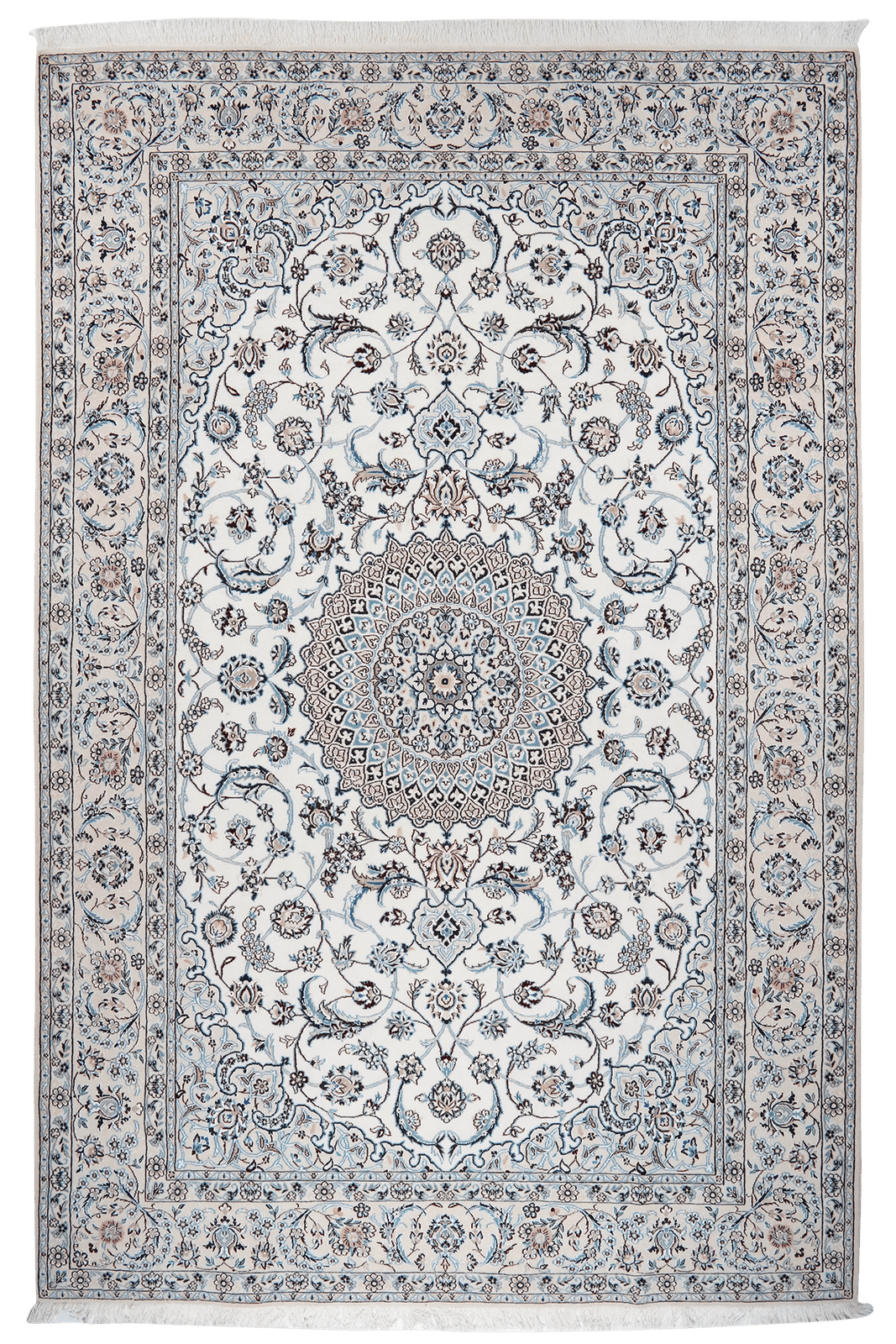 Nain 9La — Hand-knotted, 201x302 cm, Beige, 100% Virgin Wool | Main view