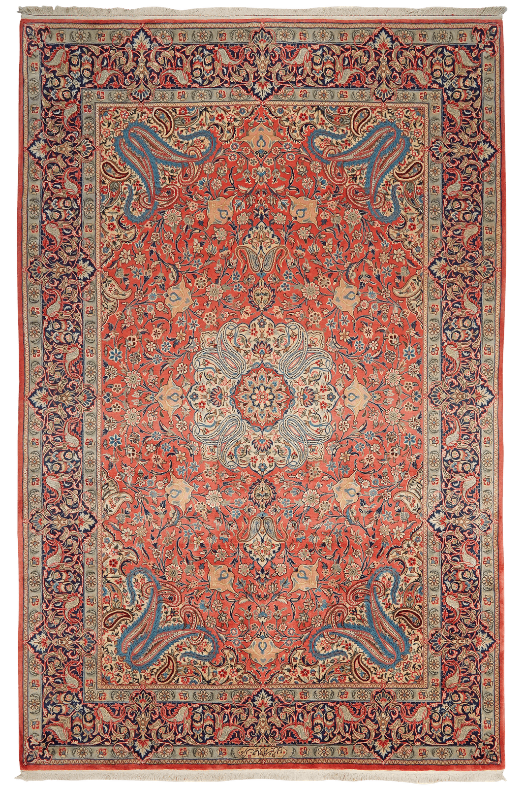 Sarough — Hand-knotted, 200x303 cm, Red, 100% Virgin Wool | Main view