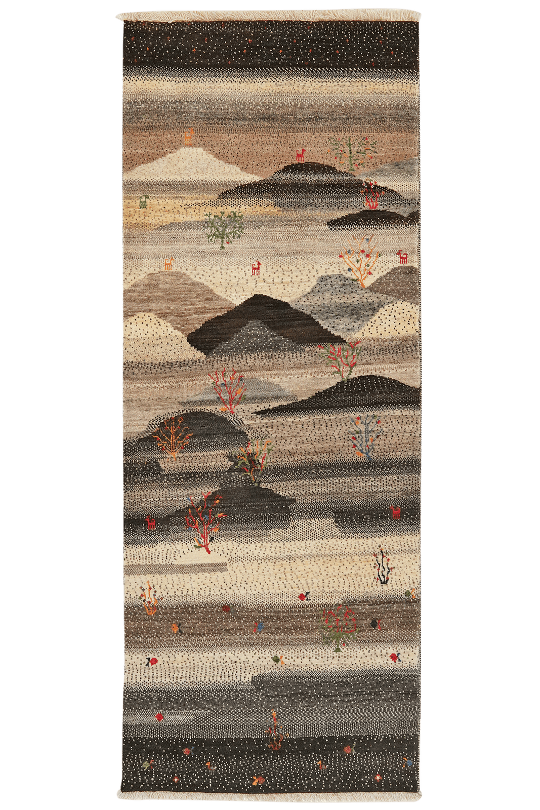 Rizbaf — Hand-knotted, 77x198 cm, Beige, 100% Virgin Wool | Main view