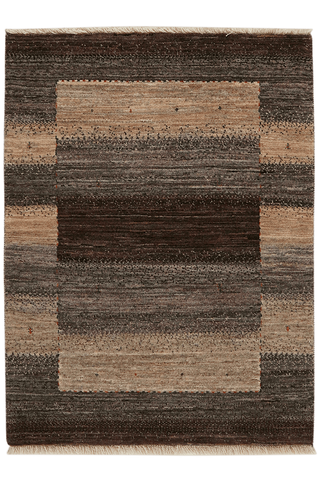 Rizbaf — Hand-knotted, 86x114 cm, Brown, 100% Virgin Wool | Main view