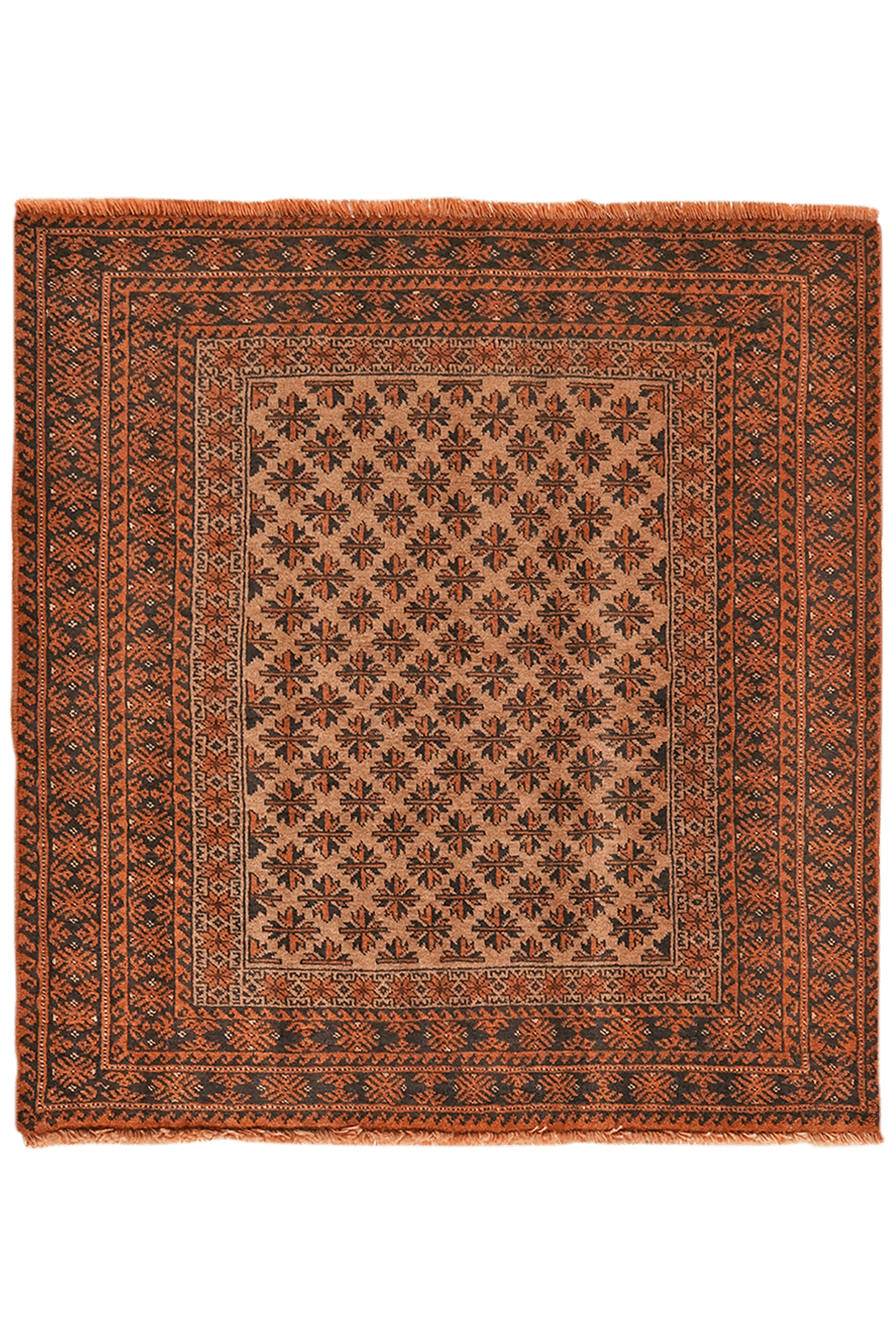 Belutch — Hand-knotted, 97x101 cm, Brown, 100% Virgin Wool | Main view