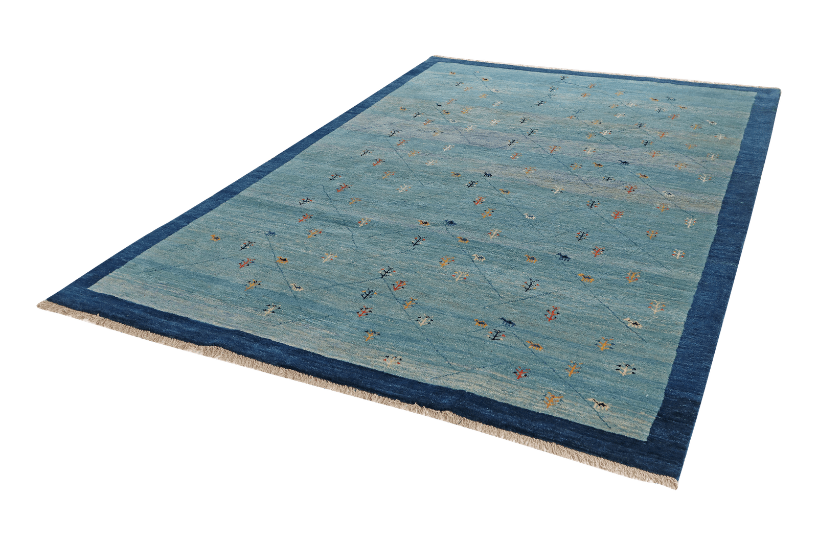 Gabbeh Sonnat — Hand-knotted, 203x291 cm, Blue, 100% Virgin Wool | View 5