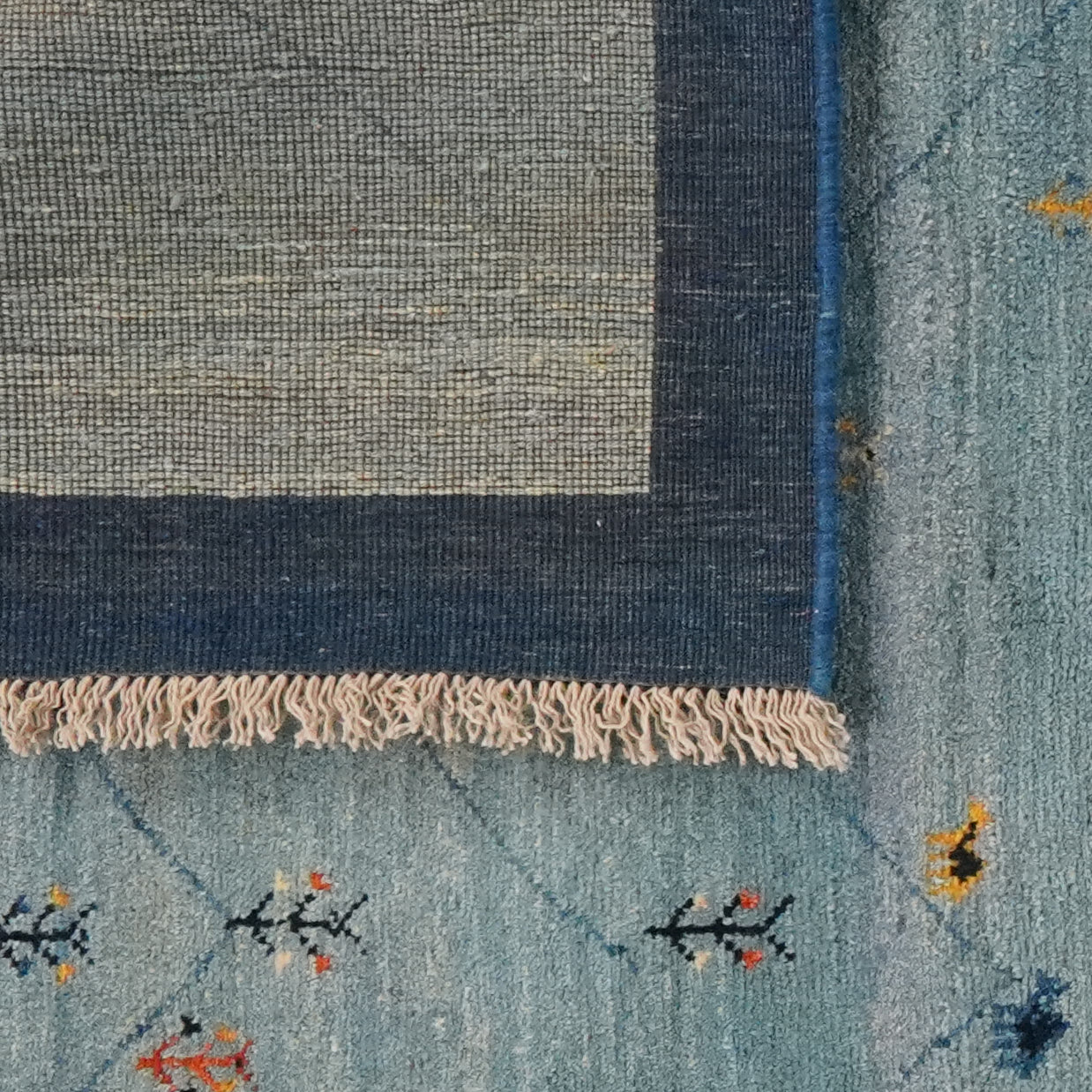 Gabbeh Sonnat — Hand-knotted, 203x291 cm, Blue, 100% Virgin Wool | View 6