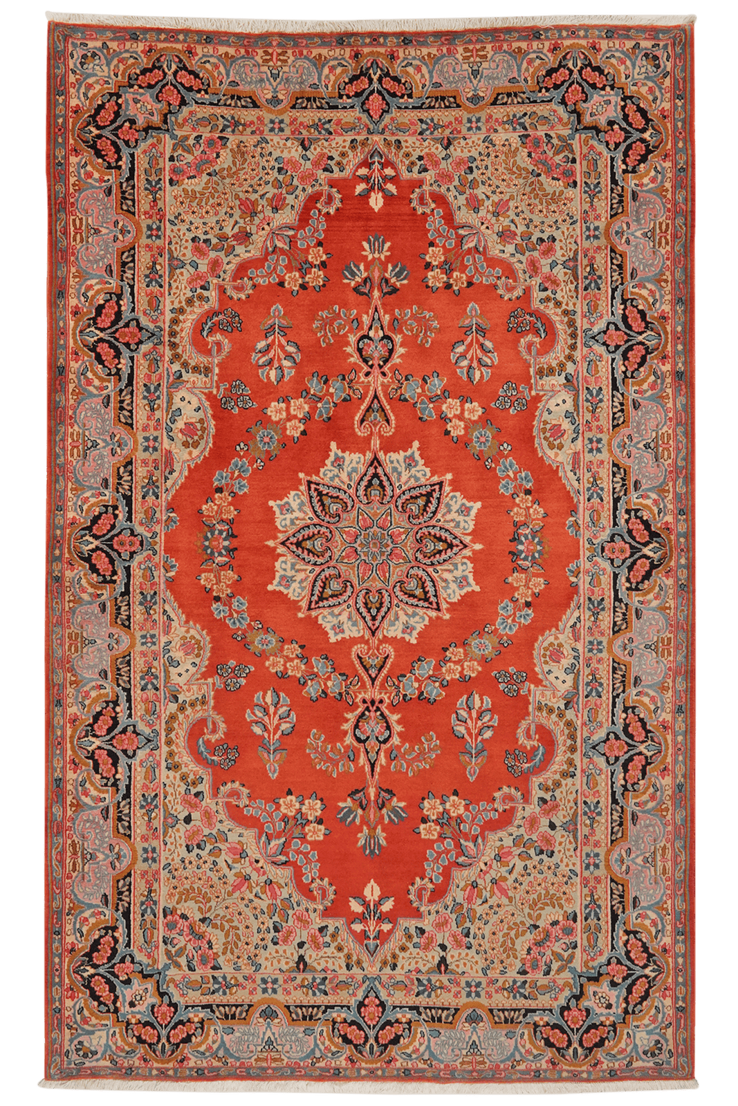 Ravar — Hand-knotted, 142x230 cm, Red, 100% Virgin Wool | Main view