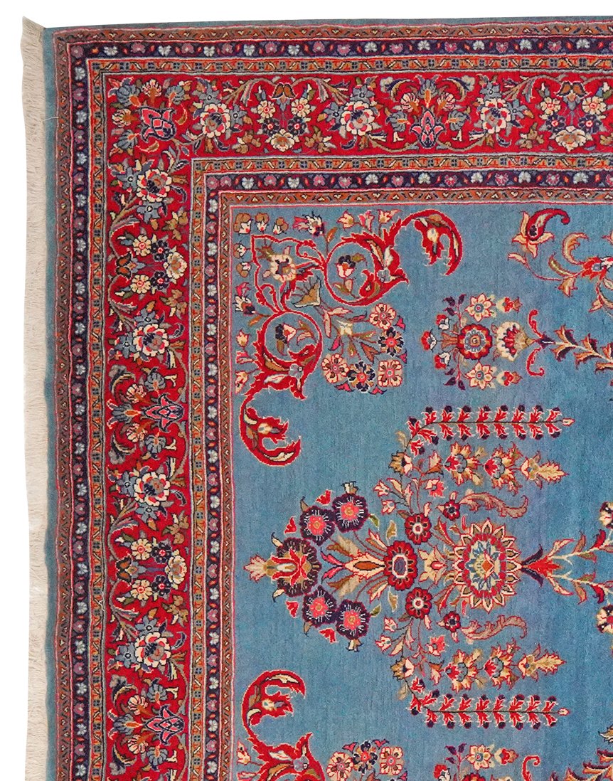 Sarough — Hand-knotted, 216x322 cm, Blue, 100% Virgin Wool | View 3
