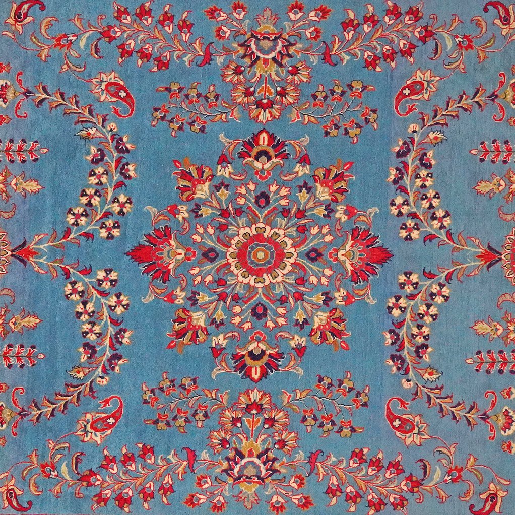 Sarough — Hand-knotted, 216x322 cm, Blue, 100% Virgin Wool | View 4
