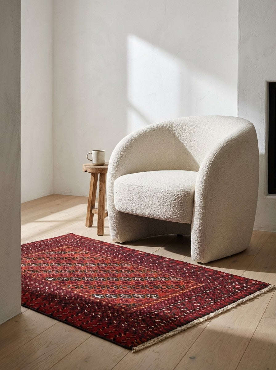 Belutch — Hand-knotted, 125x66 cm, Multicolor, 100% Virgin Wool | Detail view