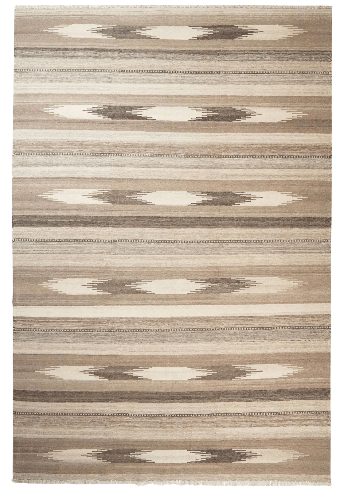 Kelim Gashgai — Handmade, 198x291 cm, Brown, 100% Virgin Wool | Main view