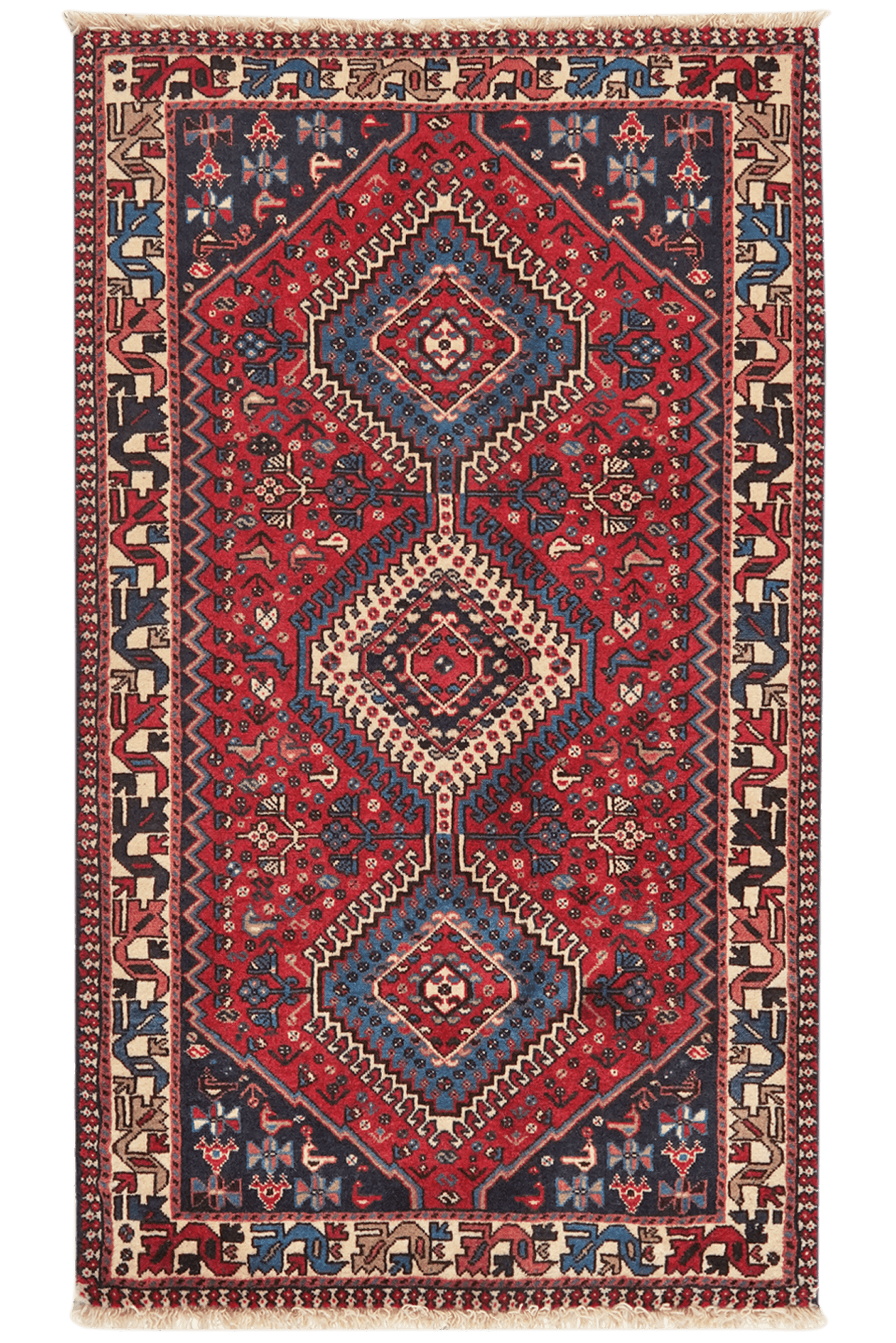 Yalameh — Hand-knotted, 82x140 cm, Red, 100% Virgin Wool | Main view