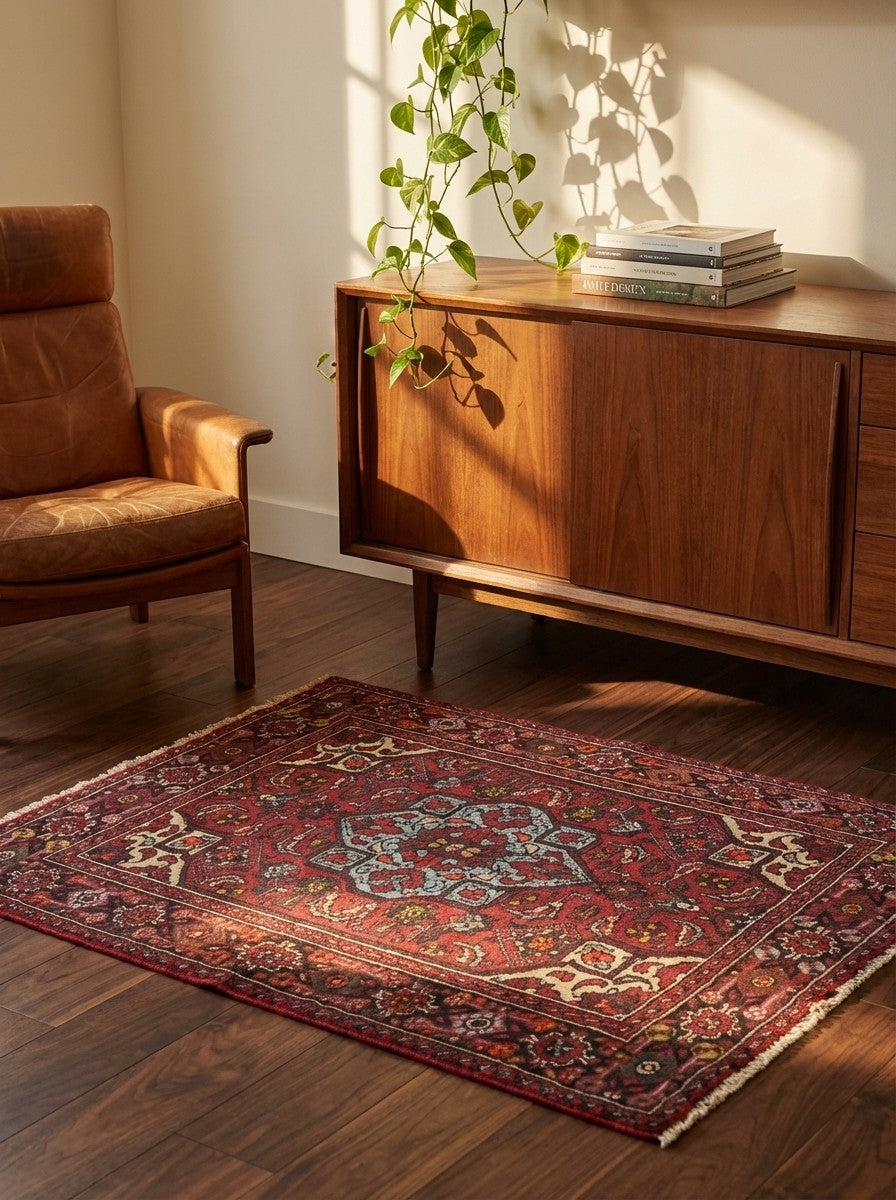 Goltuk — Hand-knotted, 59x75 cm, Red, 100% Virgin Wool | Back view