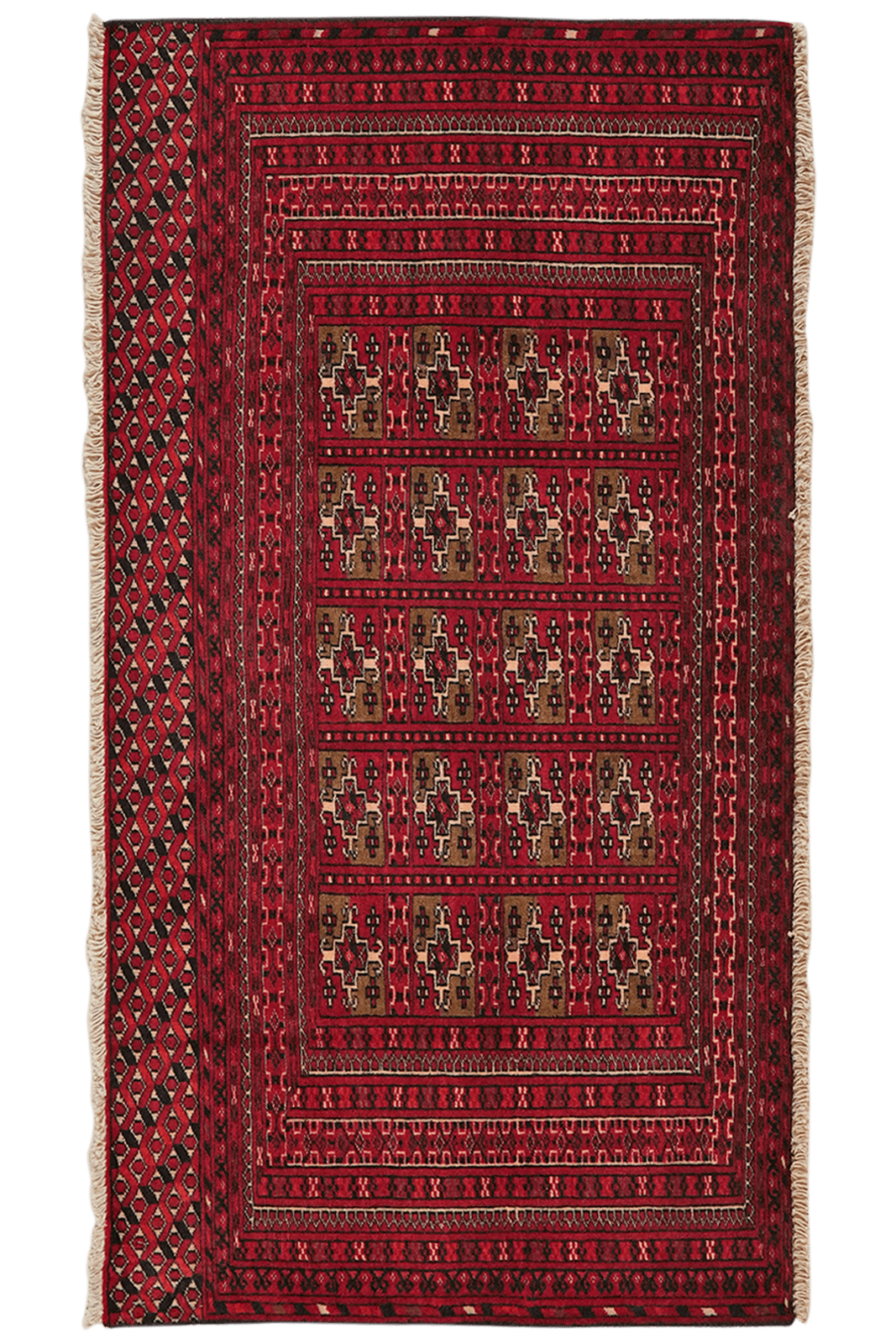 Belutch — Hand-knotted, 125x67 cm, Red, 100% Virgin Wool | Main view