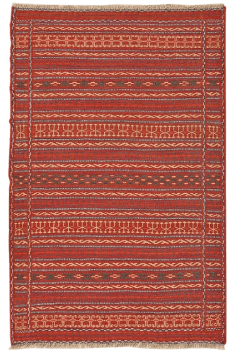 Kelim Kordi — Handmade, 80x124 cm, Red, 100% Virgin Wool | Main view
