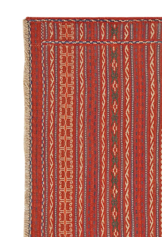Kelim Kordi — Handmade, 80x124 cm, Red, 100% Virgin Wool | View 3