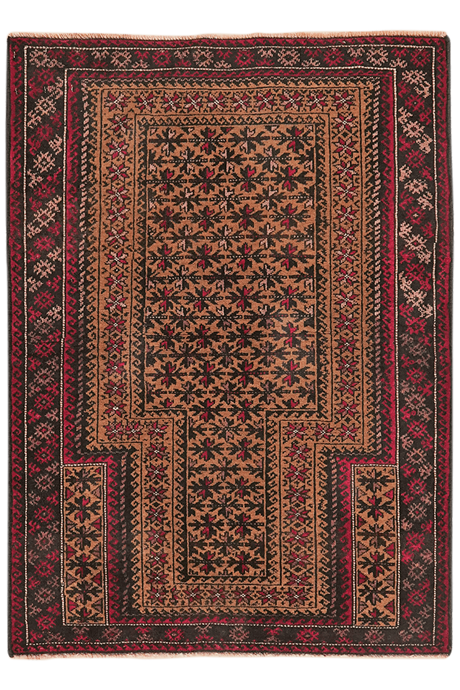 Belutch — Hand-knotted, 82x112 cm, Brown, 100% Virgin Wool | Main view