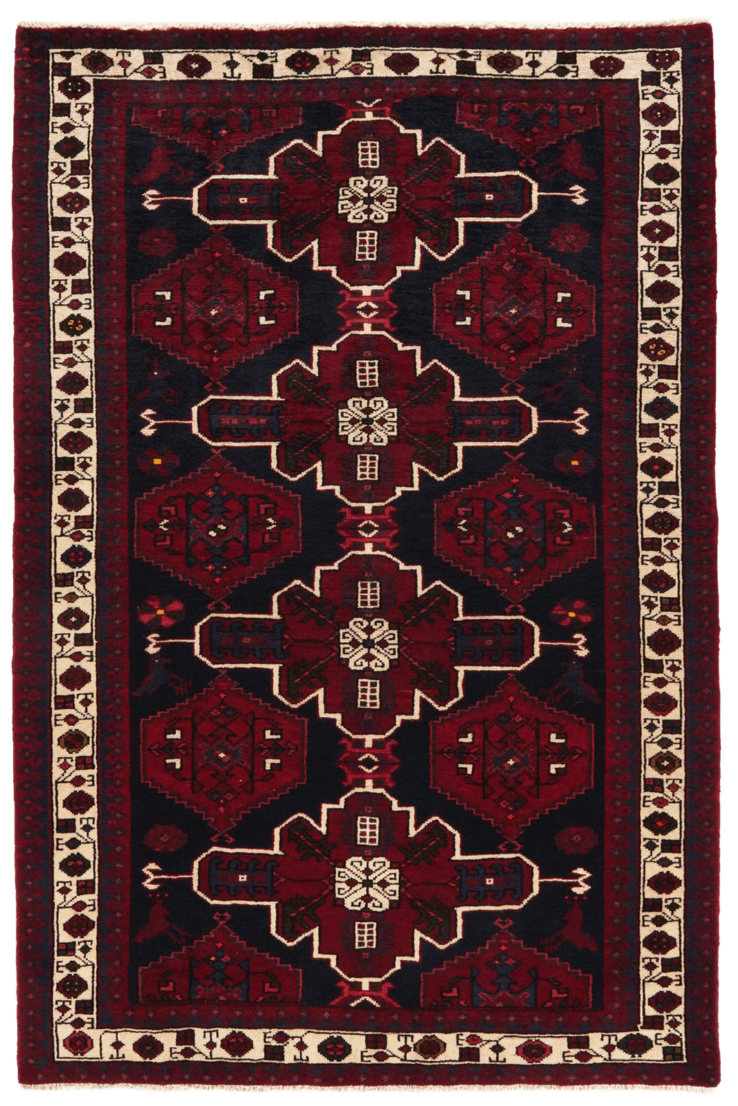 Shahsavan — Hand-knotted, 124x200 cm, Blue, 100% Virgin Wool | Main view