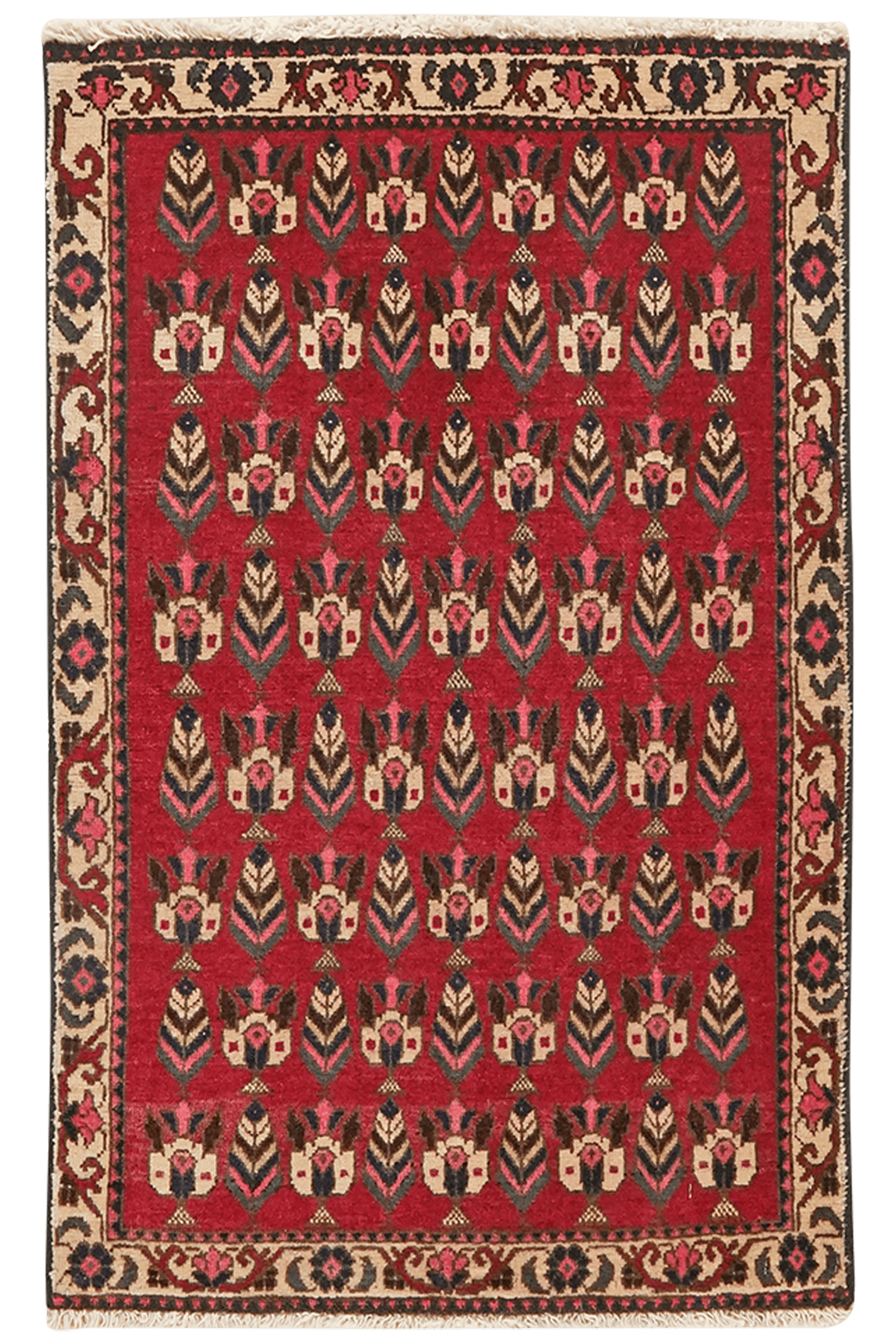 Abadeh — Hand-knotted, 62x96 cm, Red, 100% Virgin Wool | Main view