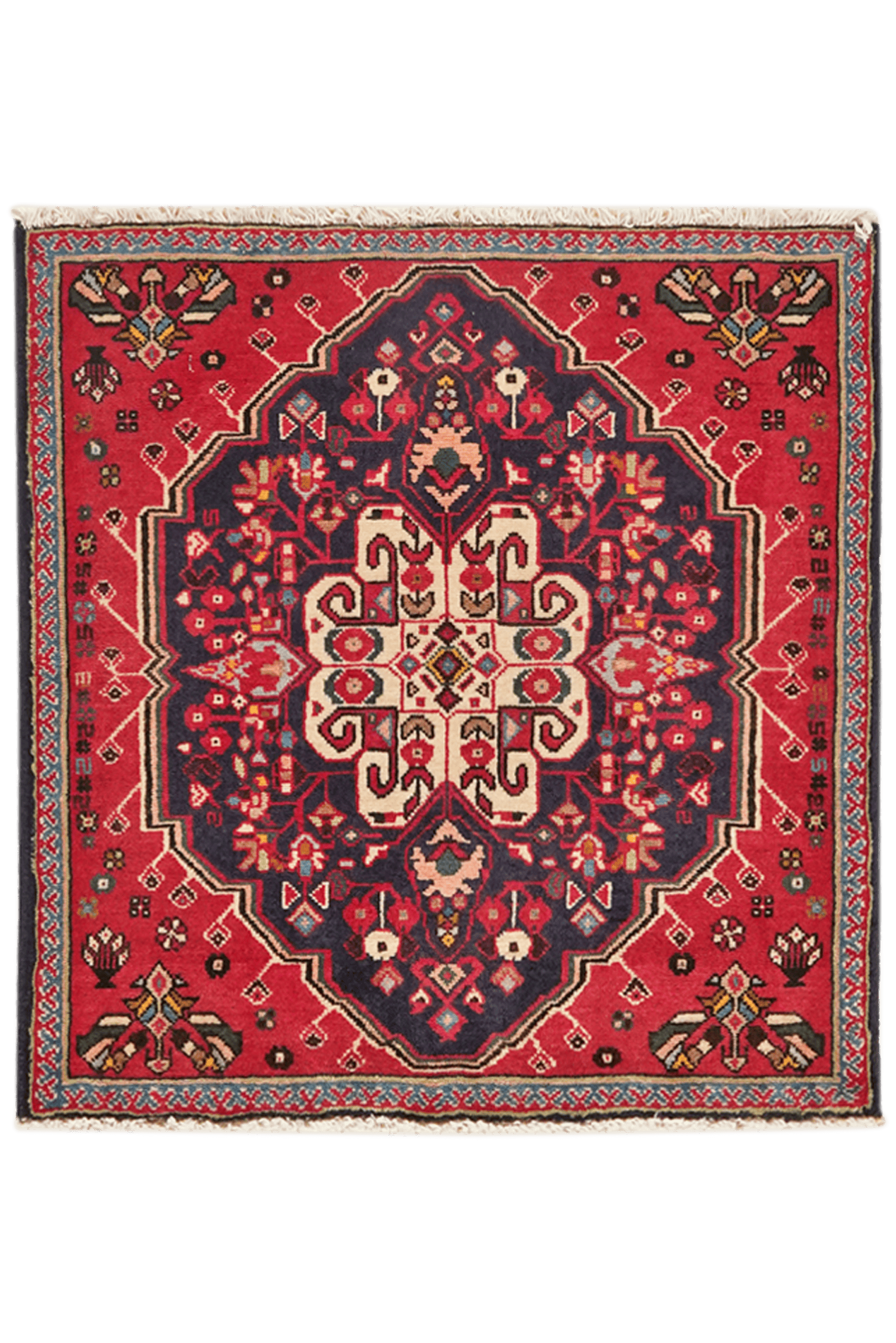 Gashgai — Hand-knotted, 62x65 cm, Red, 100% Virgin Wool | Main view